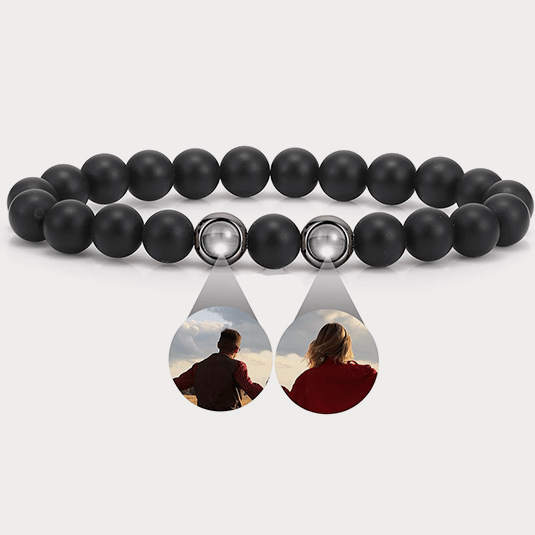 Black onyx stretch bracelet
