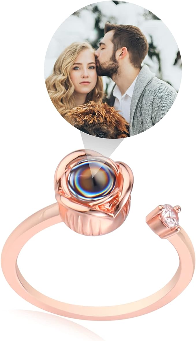 Free Size Ring Rose Gold Flower