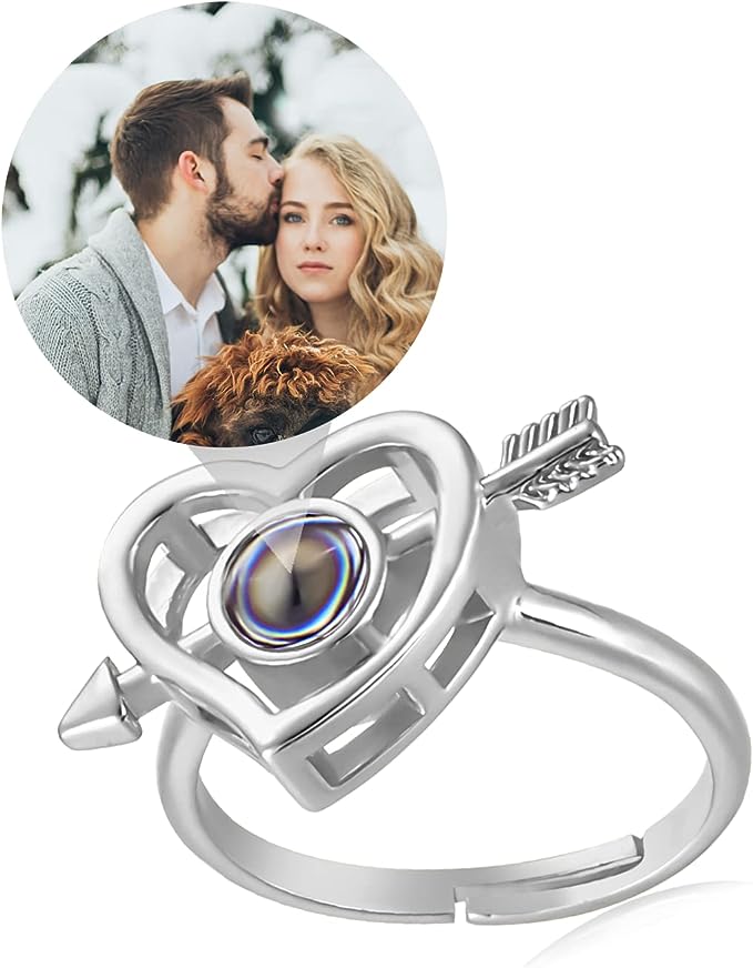 Free Size Ring Silver Cupid Heart