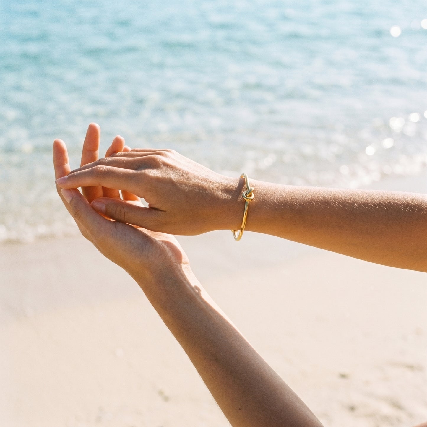 Delicate Love Knot Cuff, Sunset Beach Edition