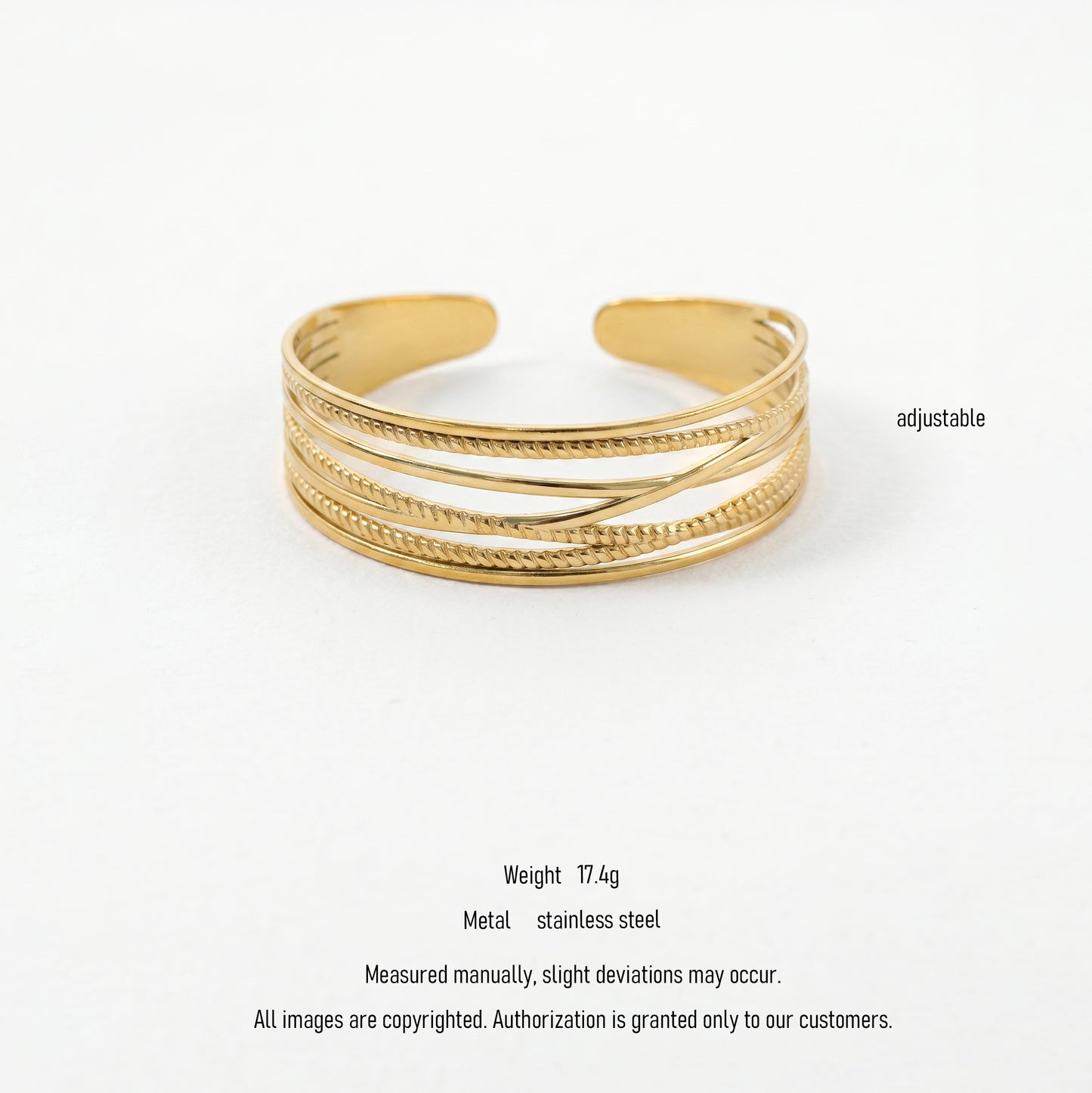 Stacked Layered Cuff Bracelet, Minimalist Statement Jewelry for Daily Wear