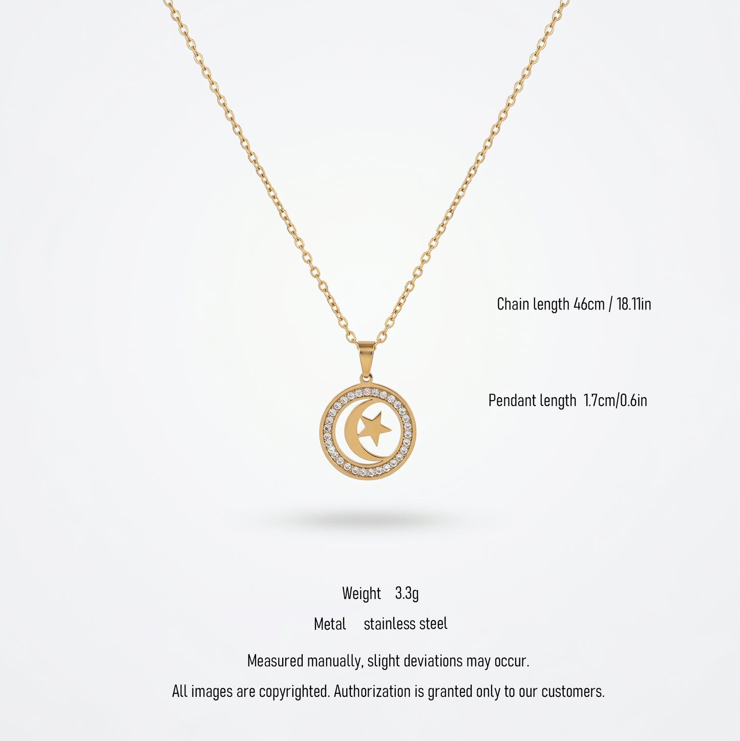 CZ Moon Star Pendant Necklace - Perfect Gift for Stargazers