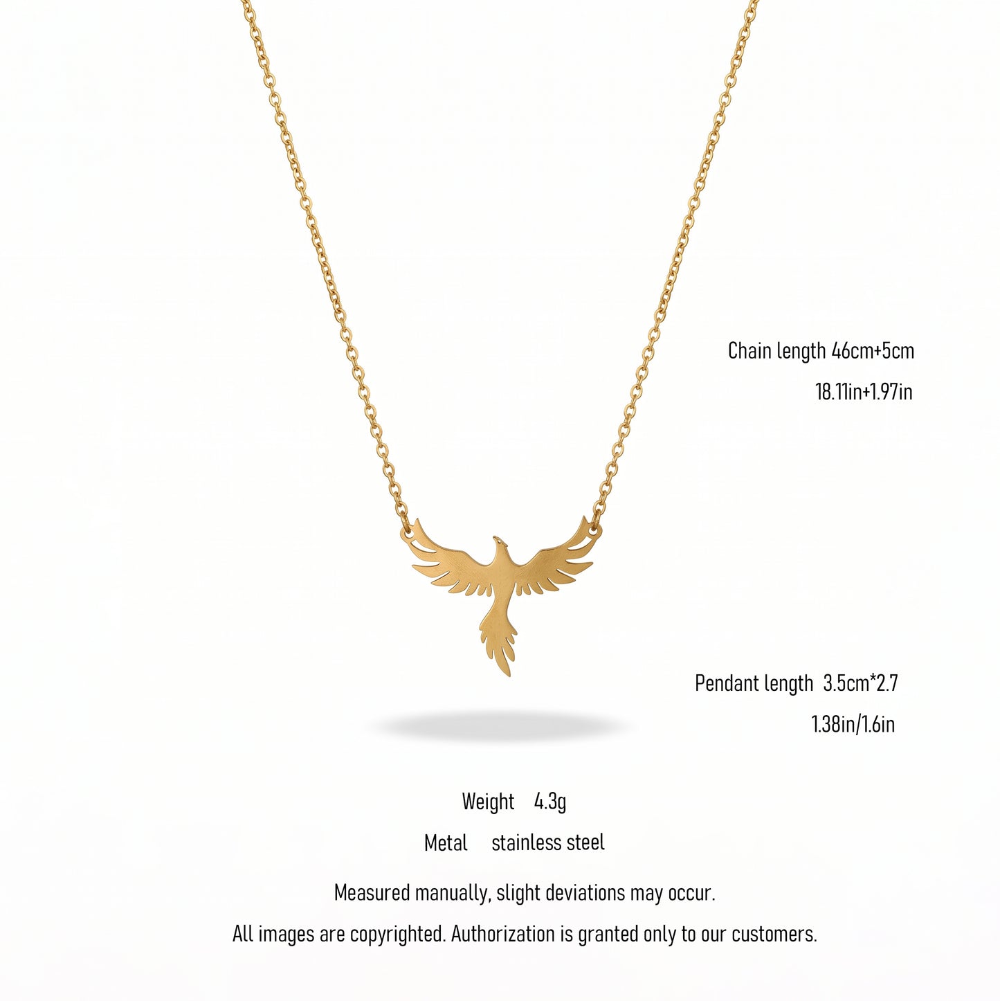 Tarnish-Proof Phoenix Necklace - Durable Daily Wear Jewelry