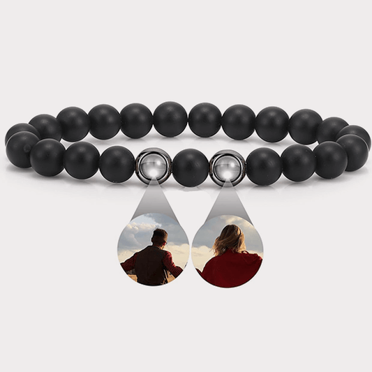 Black onyx stretch bracelet