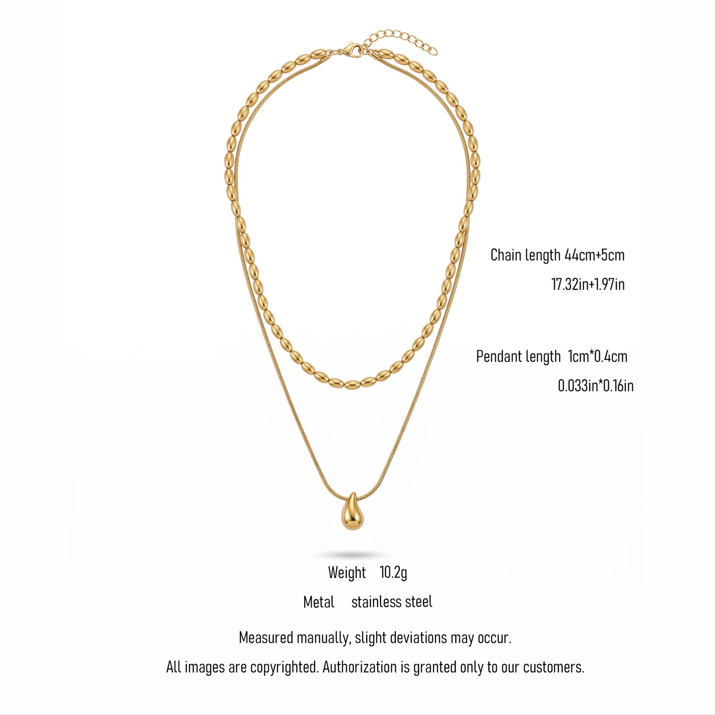 Golden Tide Layered Necklace – Minimalist Double Chain Pendant for Effortless Coastal Luxury