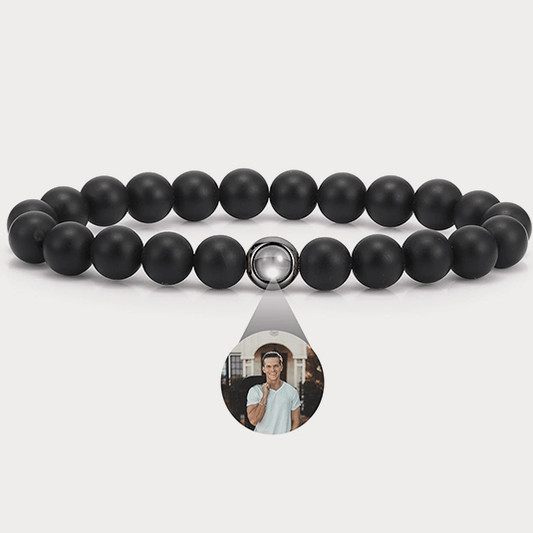 Black onyx stretch bracelet