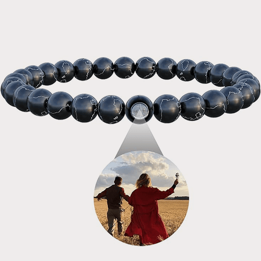 Black turquoise stretch bracelet