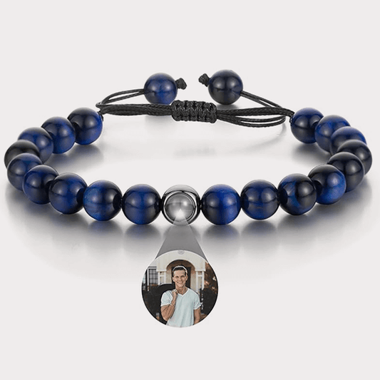 Blue tiger eye bead bracelet