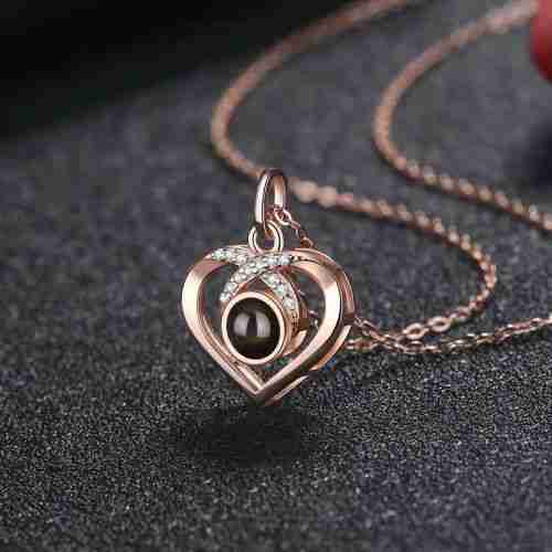 Rose gold heart necklace