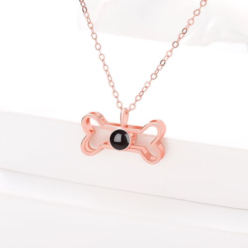 Rose gold bone necklace