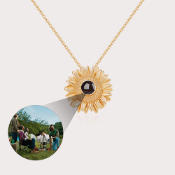 Gold sunflower necklace