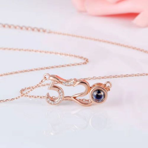 Number 520 rose gold necklace