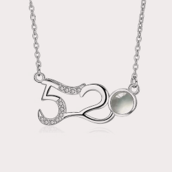 Number 520 silver necklace