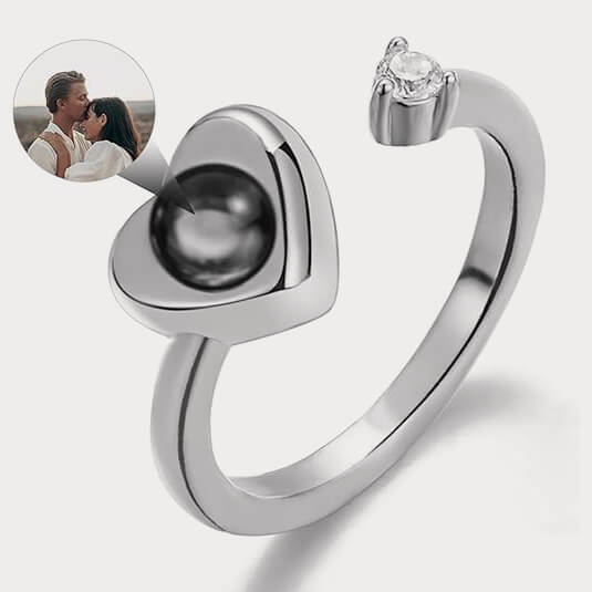 Silver heart ring