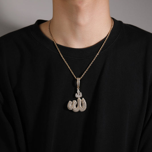 Arabic symbol pendant hip hop necklace