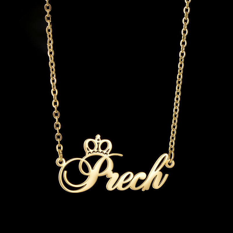 Crown stainless steel clavicle chain female