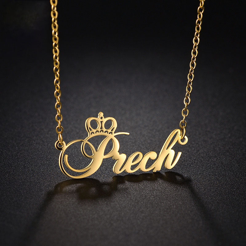 Crown stainless steel clavicle chain female