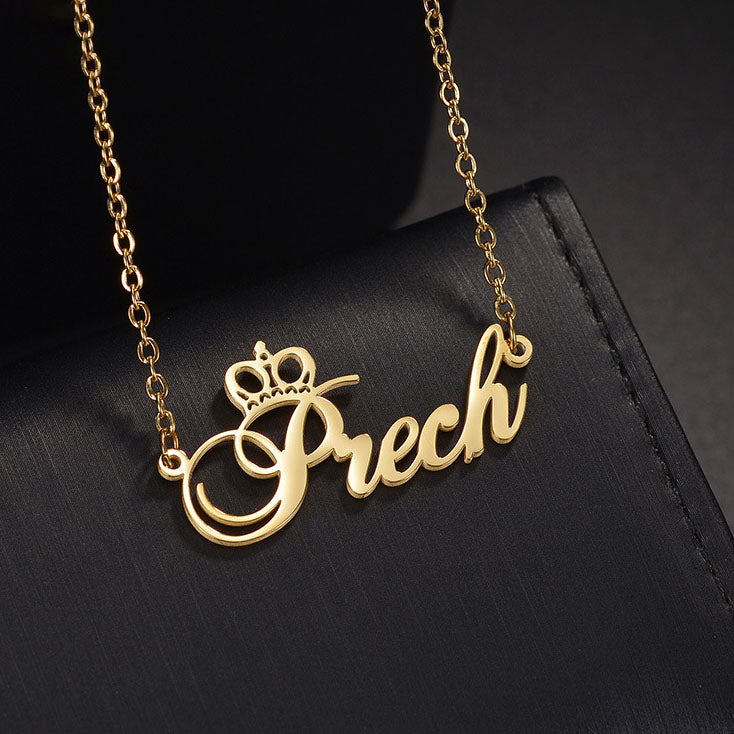 Crown stainless steel clavicle chain female