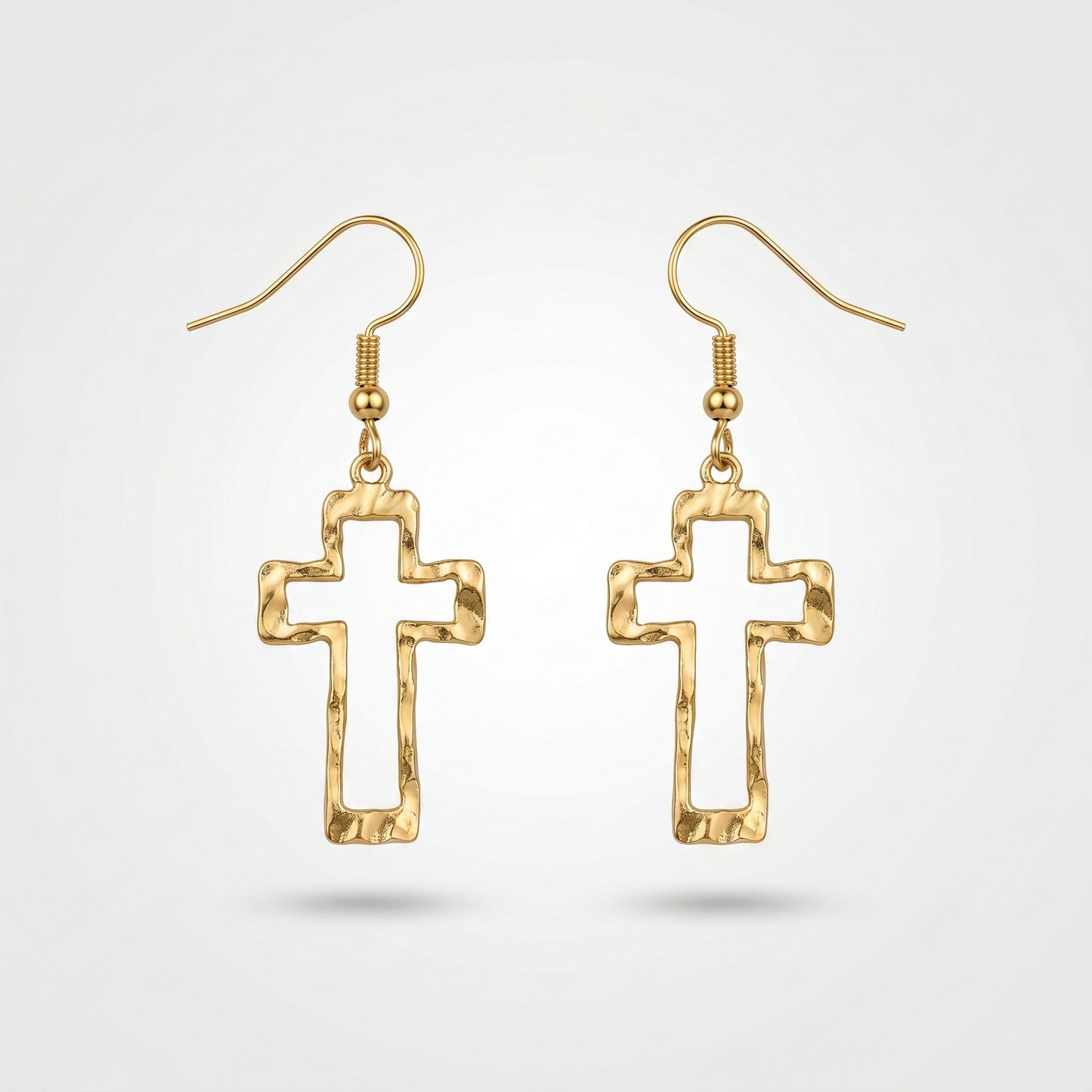 Minimalist Gold Cross Hook Earrings, Hypoallergenic for Women