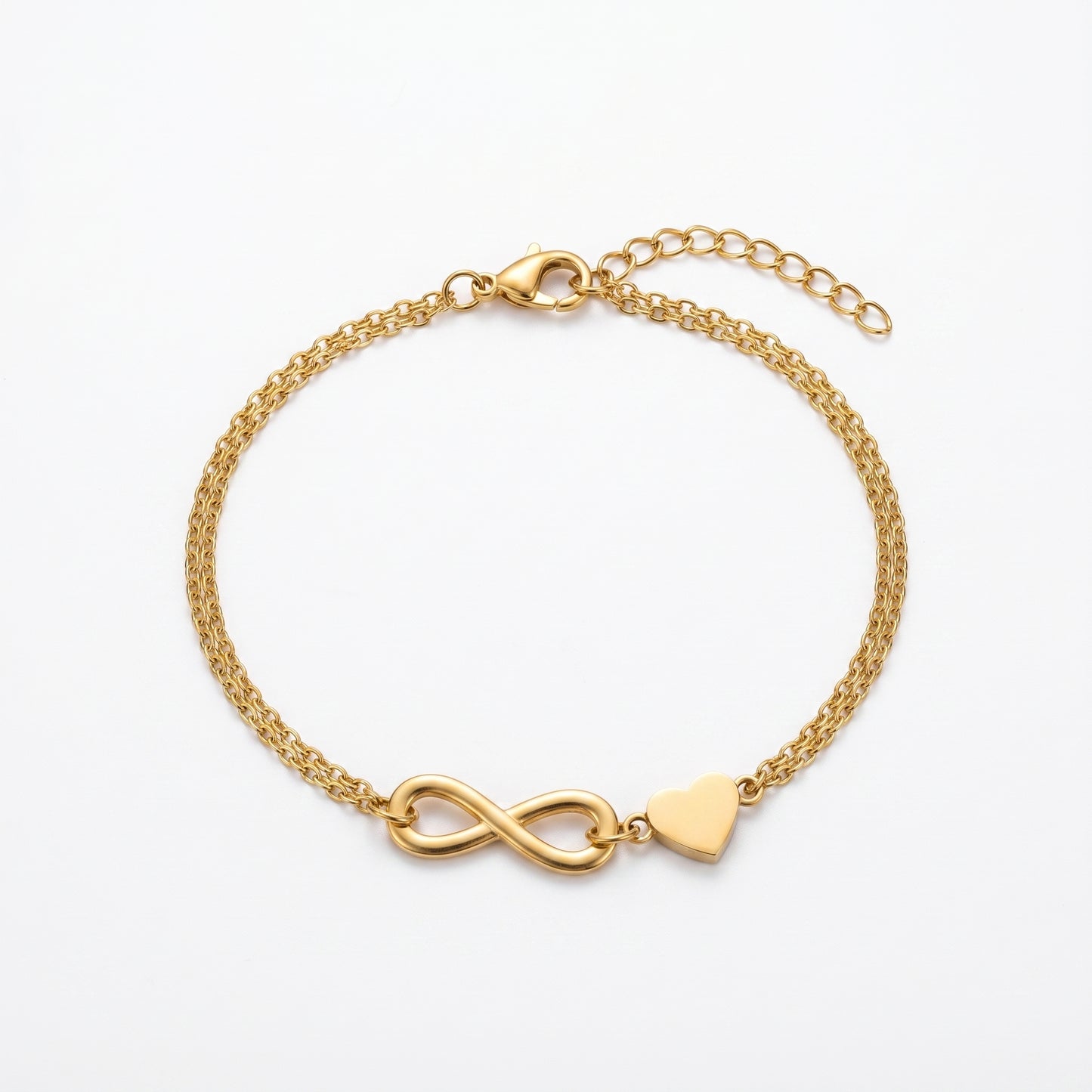 Beach-Ready Gold Infinity Heart Bracelet | Water & Sweat Resistant