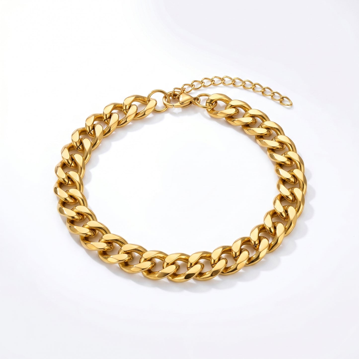 Thick Cuban Link Bracelet - 18K Gold Plated Waterproof Stainless Steel