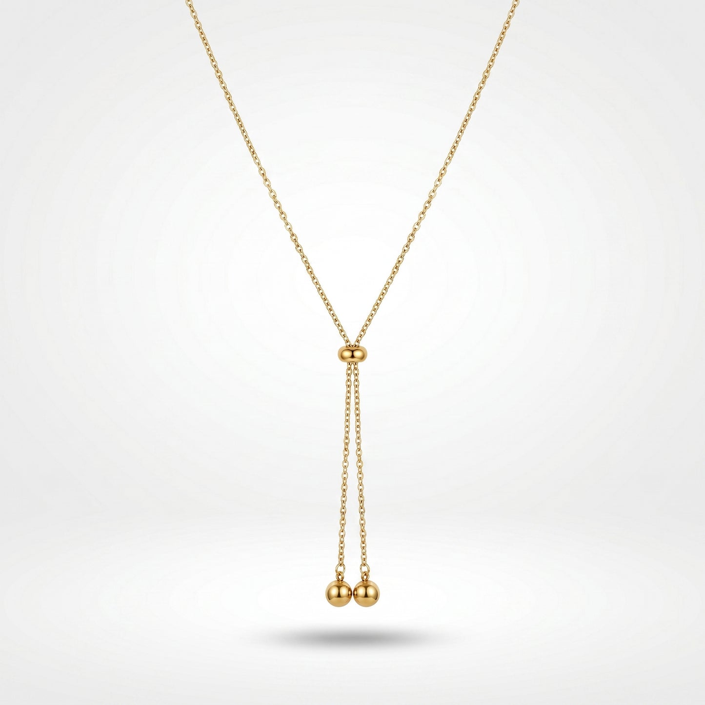 Sliding Ball Lariat Necklace - Durable, Water-Resistant Statement Piece