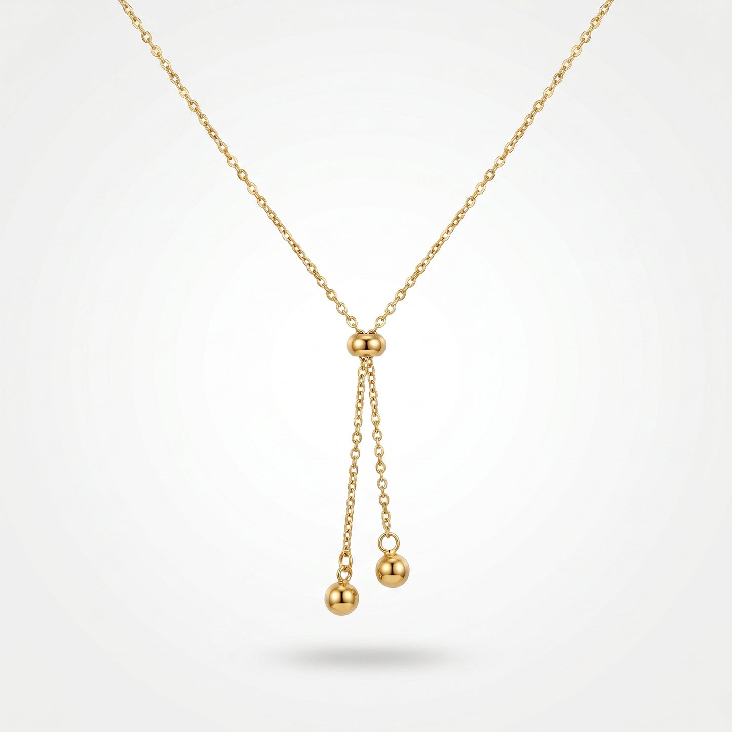 Sliding Ball Lariat Necklace - Durable, Water-Resistant Statement Piece