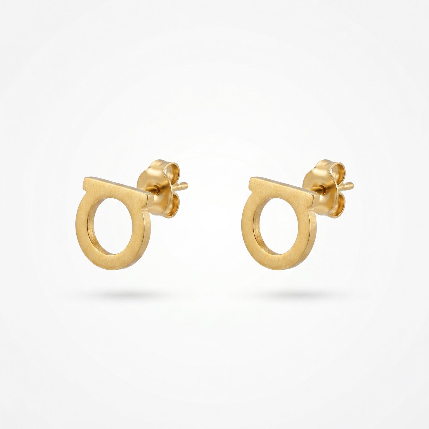 Geometric Horseshoe Stud Earrings - 18K Gold Plated Waterproof Stainless Steel