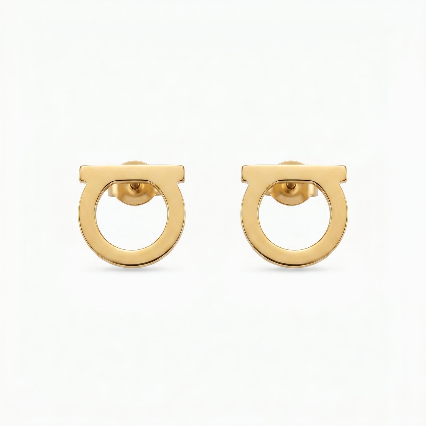 Geometric Horseshoe Stud Earrings - 18K Gold Plated Waterproof Stainless Steel