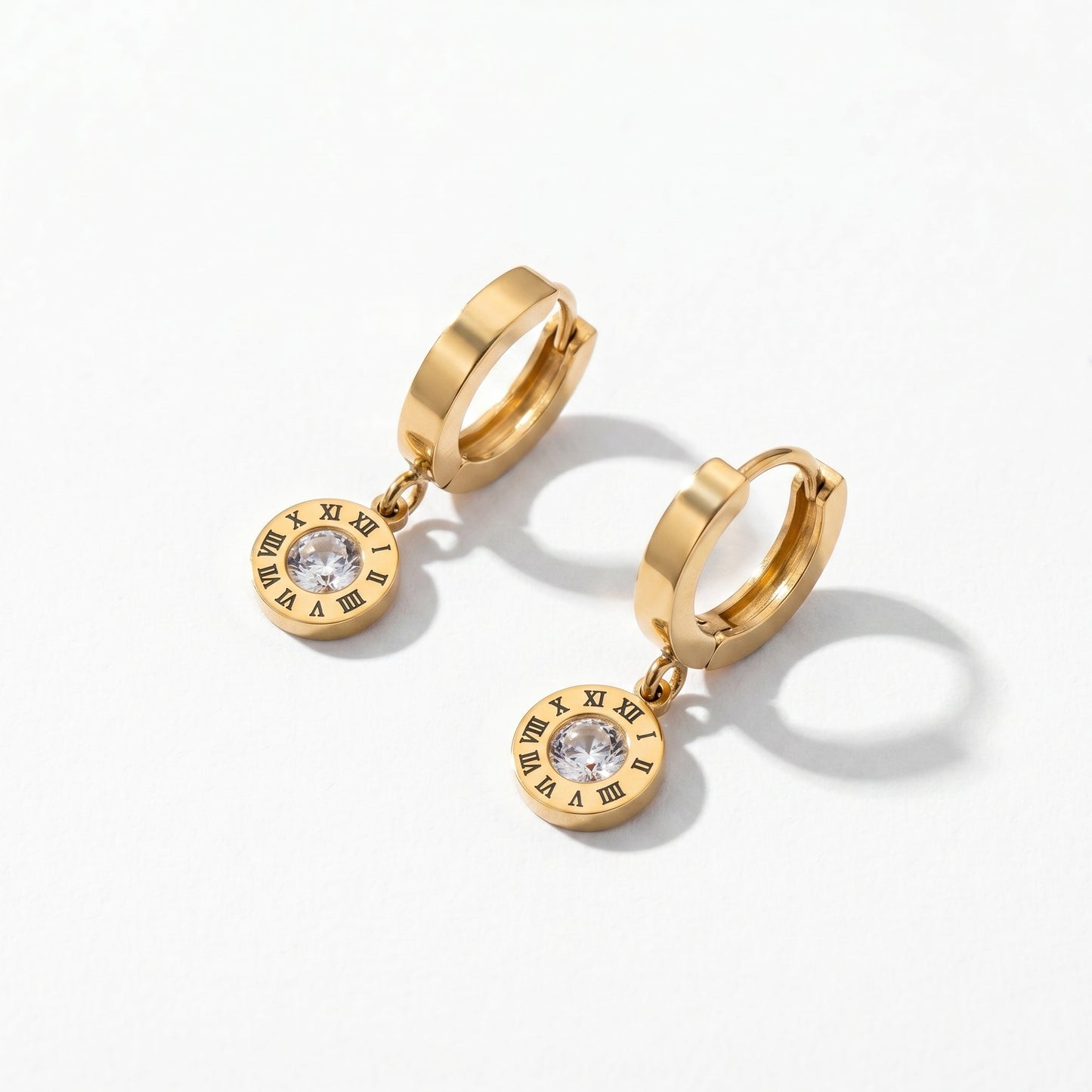 Sophisticated Roman Numerals CZ Drop Hoops | Perfect Timeless Gift for Her Birthday & Anniversary