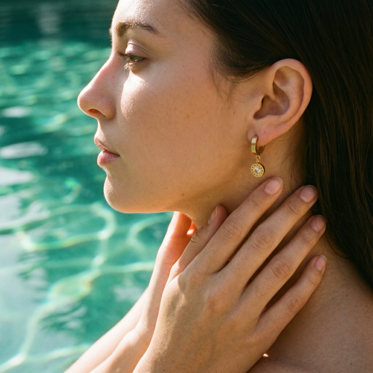 Sophisticated Roman Numerals CZ Drop Hoops | Perfect Timeless Gift for Her Birthday & Anniversary