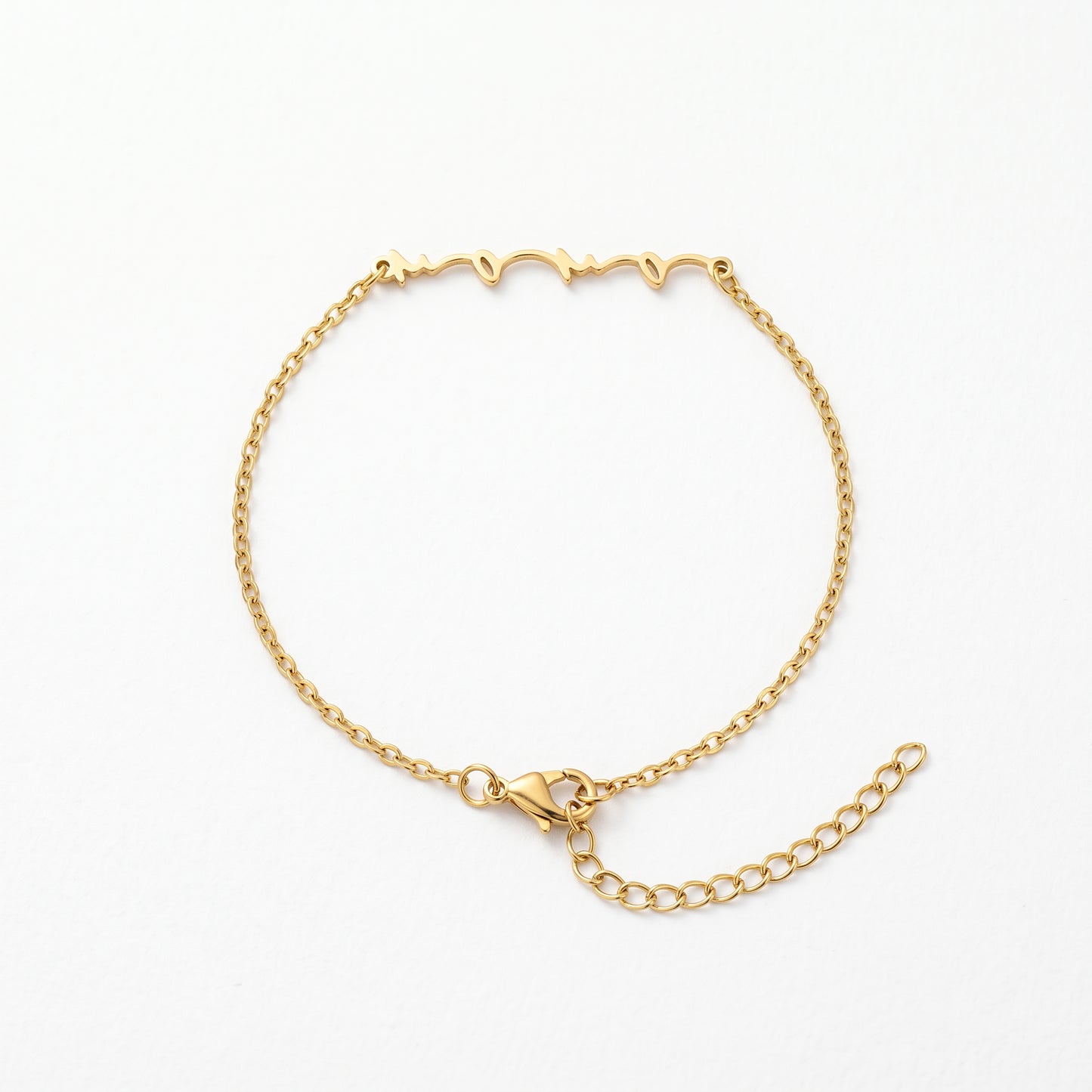 Waterproof Pulse Wave Chain Bracelet - 18K Gold Plated Stainless Steel Adjustable Link
