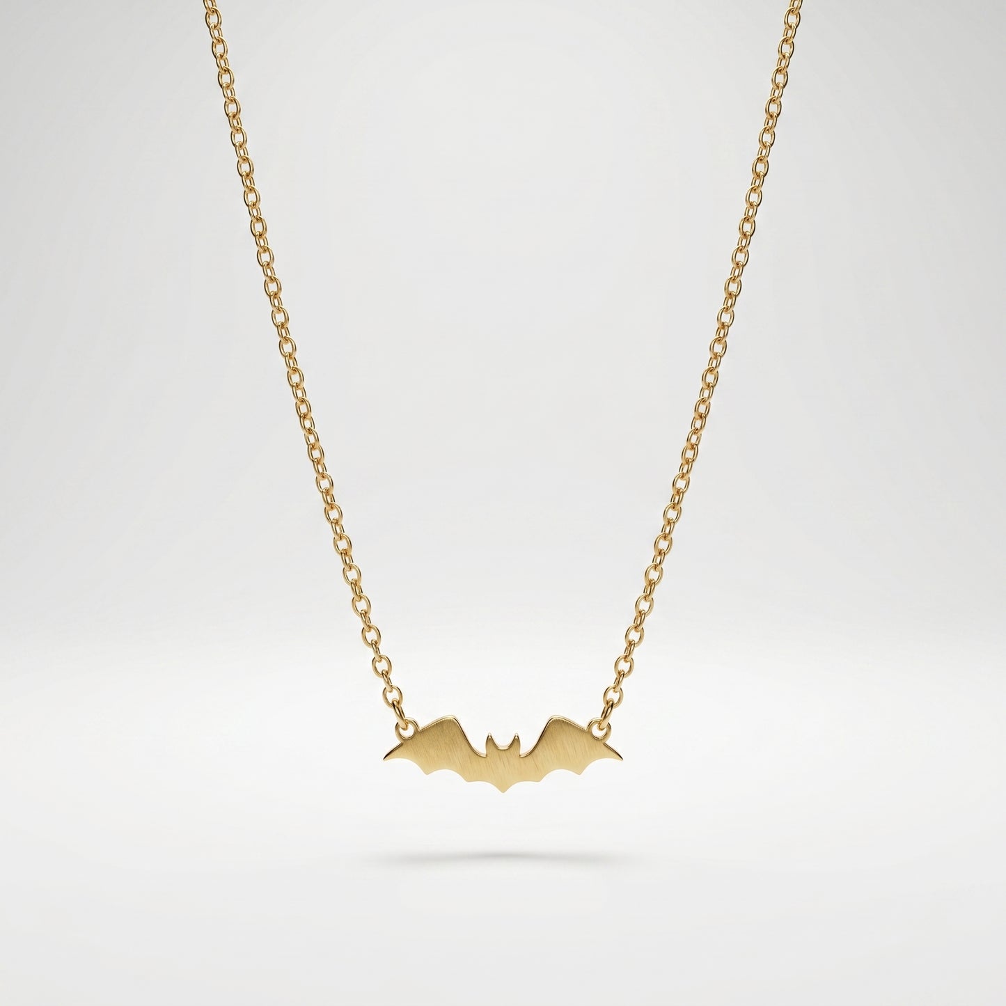 Halloween Ready Bat Pendant Necklace - Waterproof 18K Gold Plated Gothic Statement Jewelry