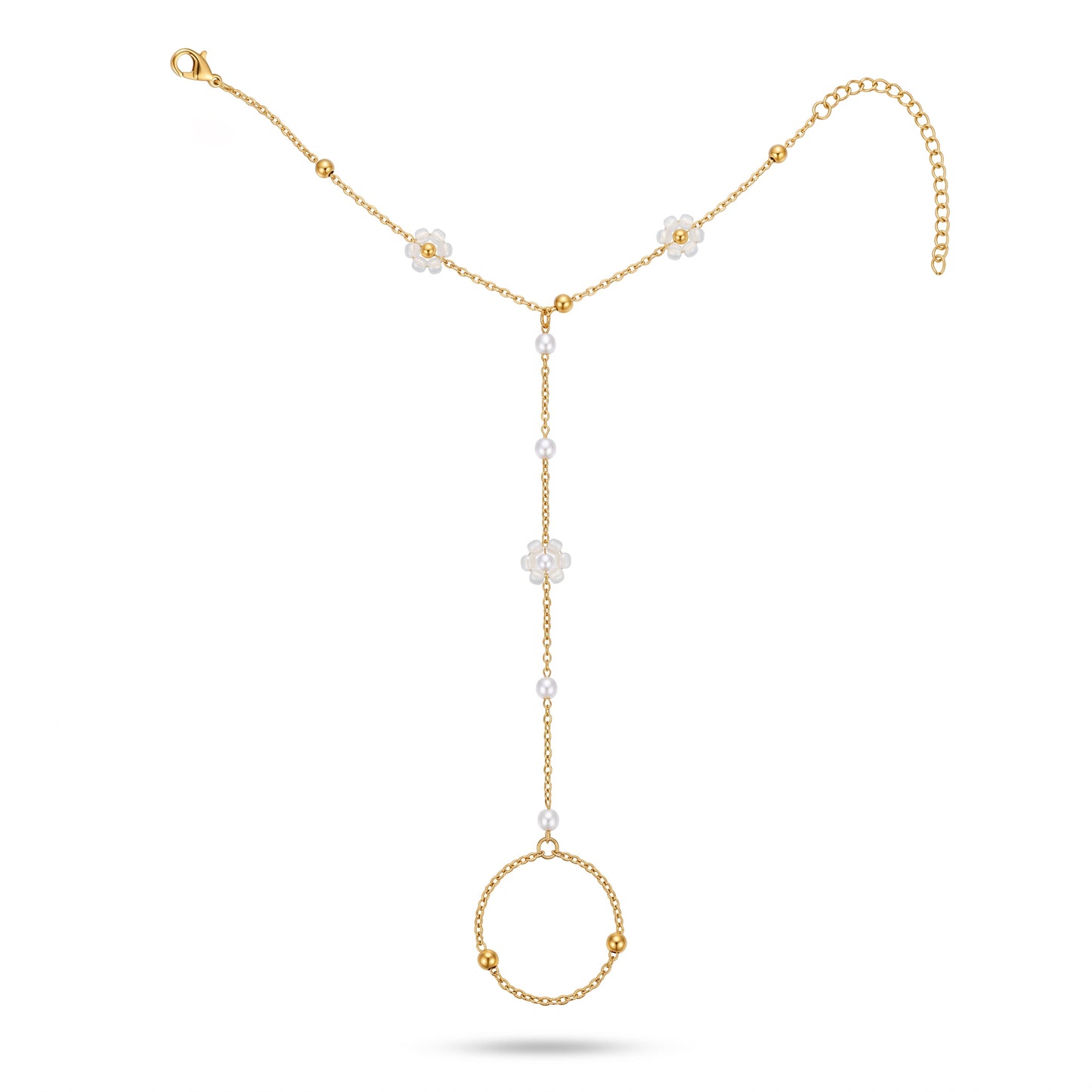 Hypoallergenic Flower Hand Chain - Water & Tarnish Resistant
