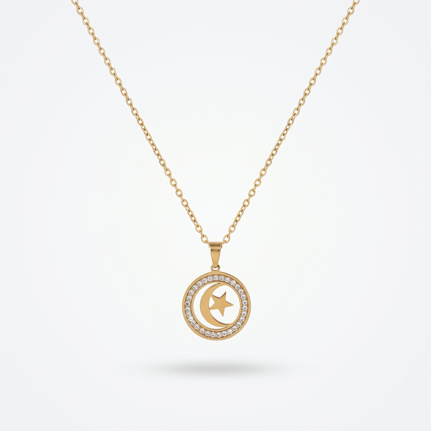 CZ Moon Star Pendant Necklace - Perfect Gift for Stargazers