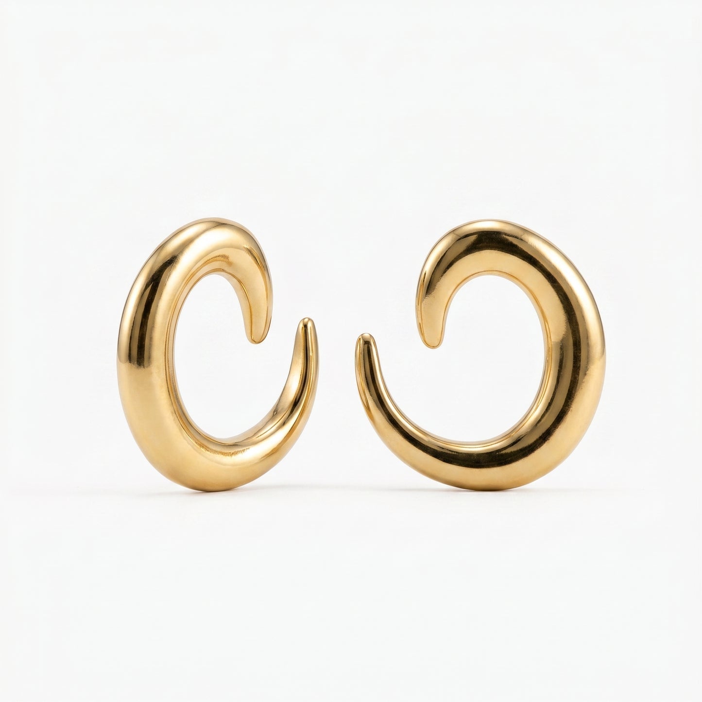 Minimalist C-Hoop Earrings - Sculptural Contemporary Design