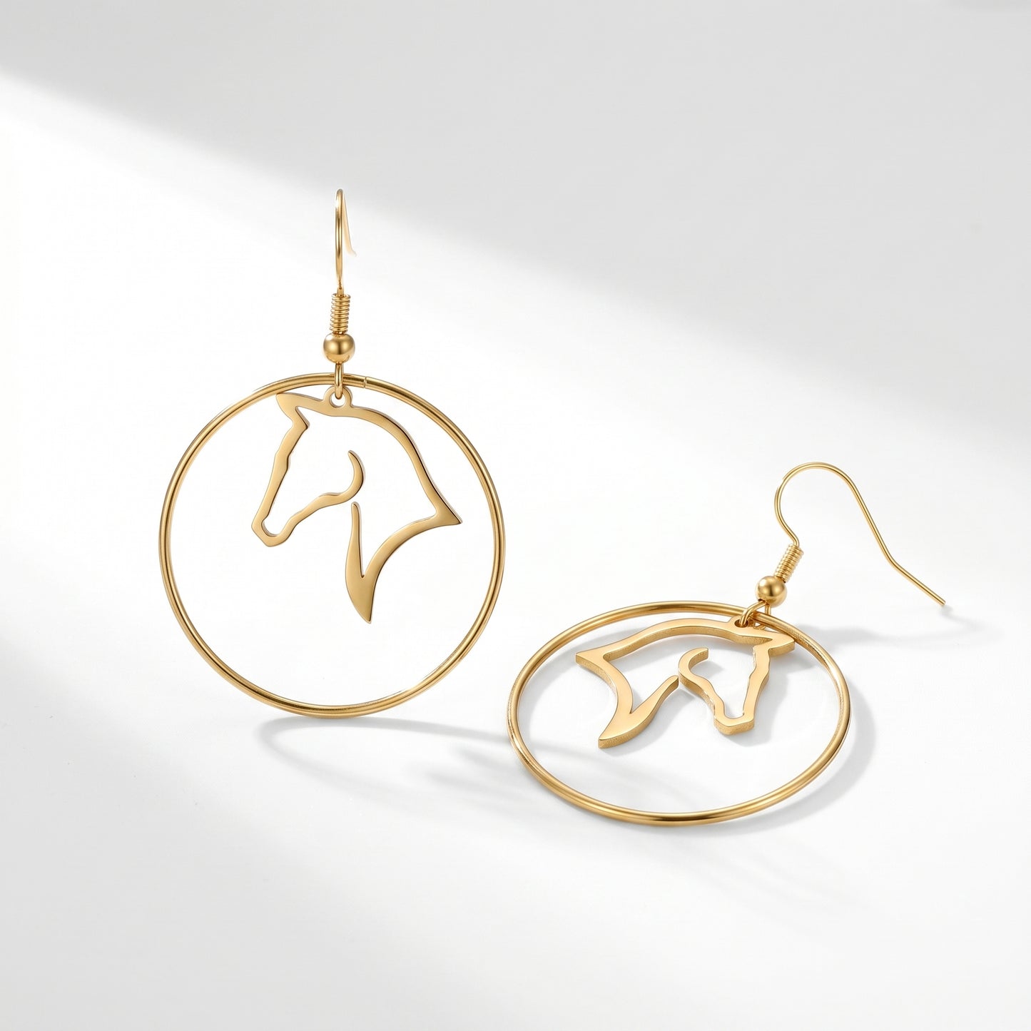 Lightweight Equestrian Hoop Earrings - Perfect Gift for Horse Lovers