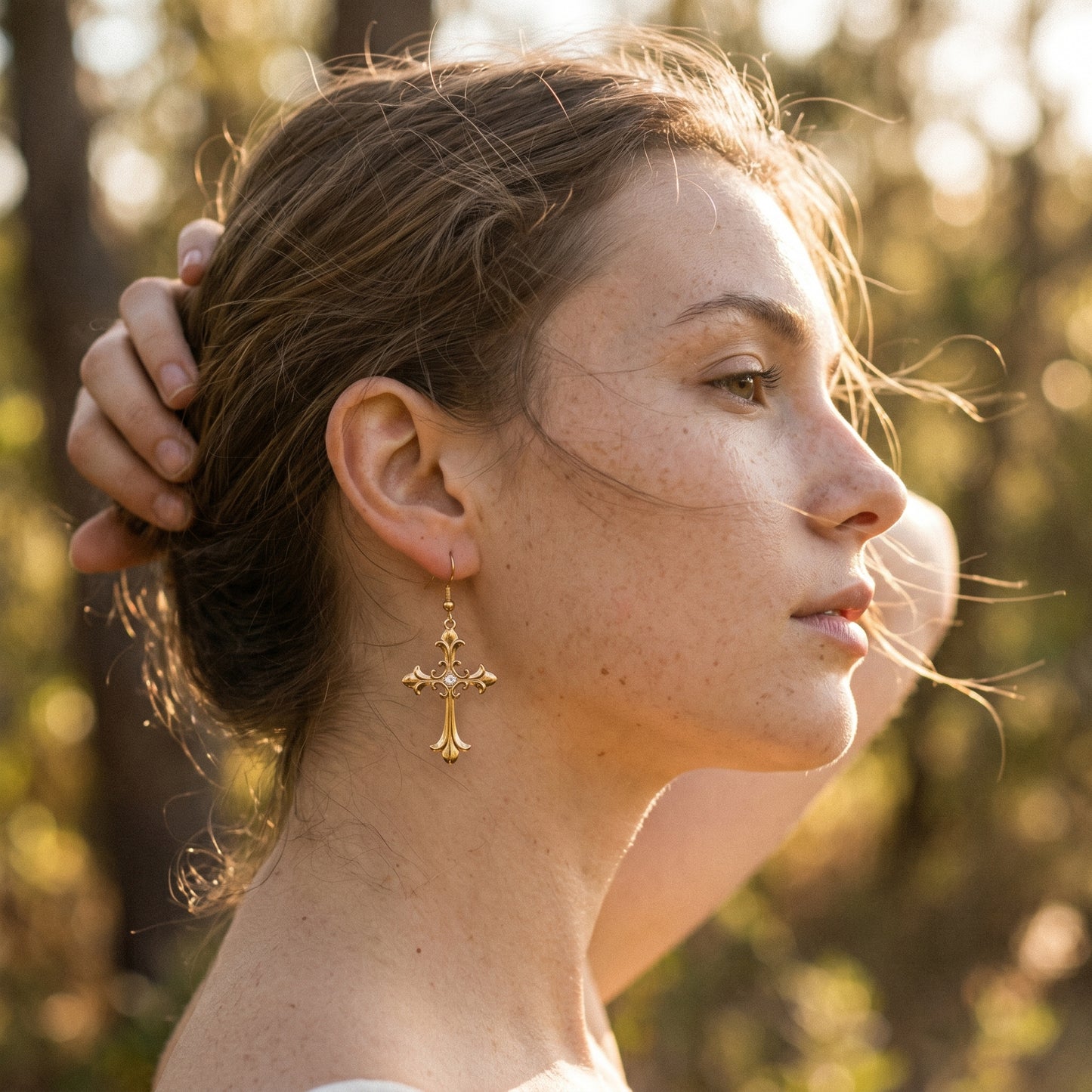 Gold/Silver Gothic Cross Earrings - Bold Statement Jewelry