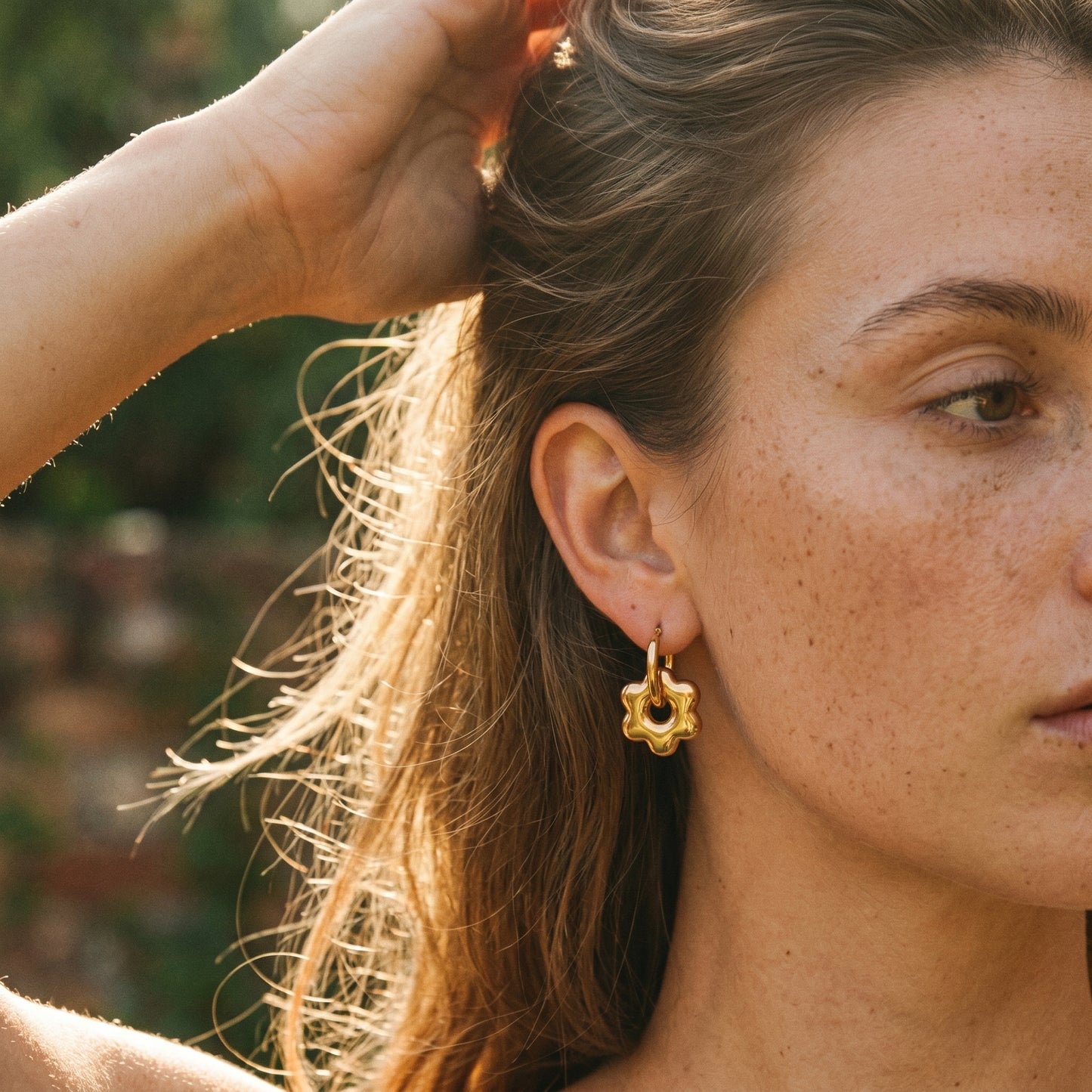 Puffy Flower Huggie Earrings - Playful & Whimsical Charm