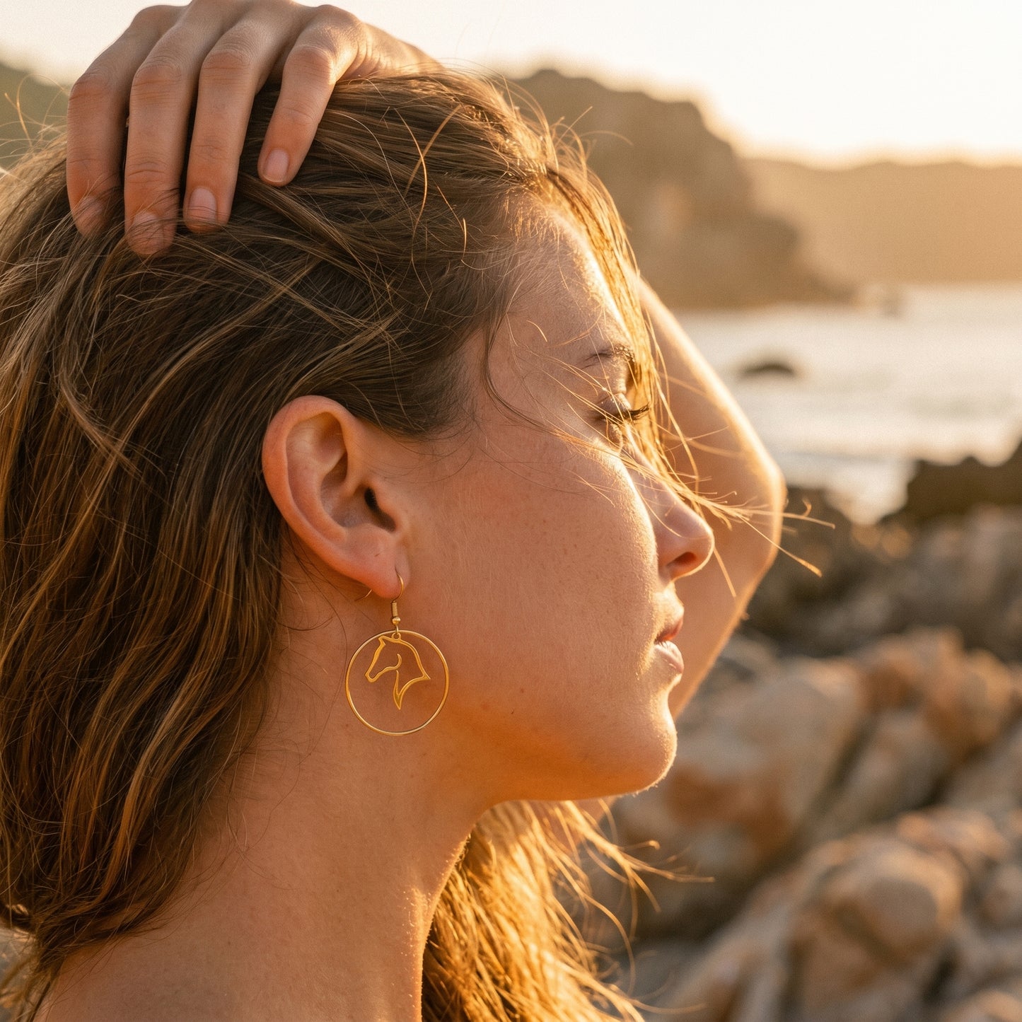 Lightweight Equestrian Hoop Earrings - Perfect Gift for Horse Lovers