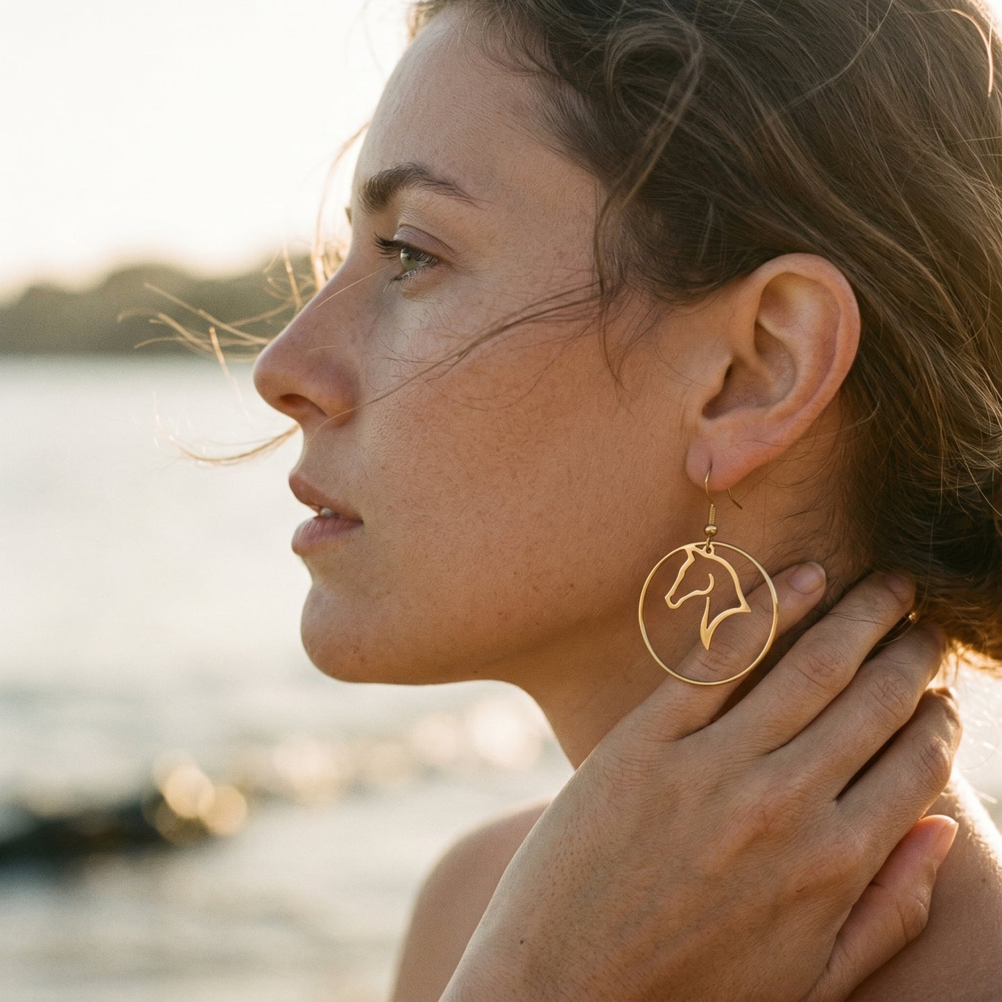 Lightweight Equestrian Hoop Earrings - Perfect Gift for Horse Lovers