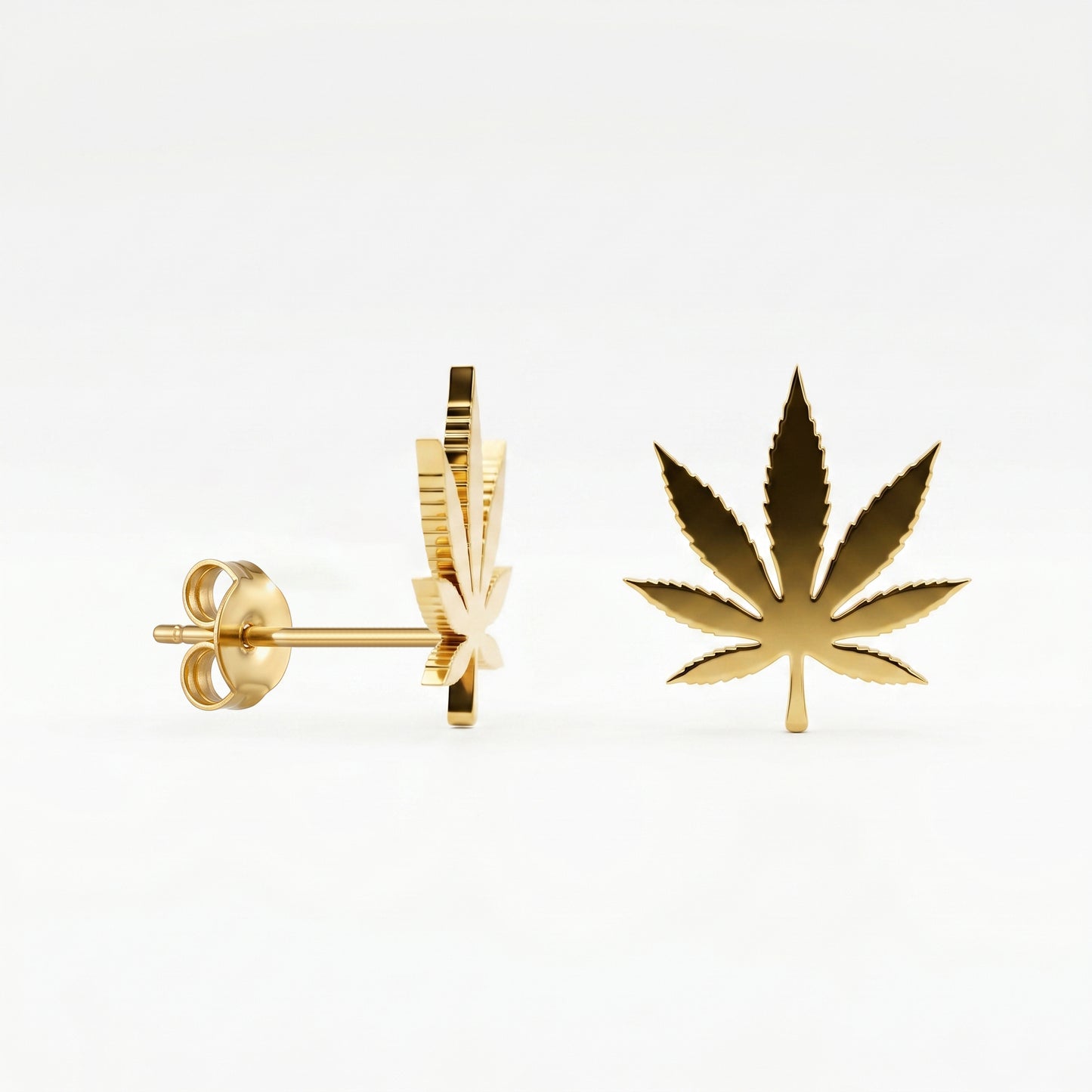 Dainty Maple Leaf Stud Earrings, High Polished Stainless Steel Small Leaf Jewelry for Everyday