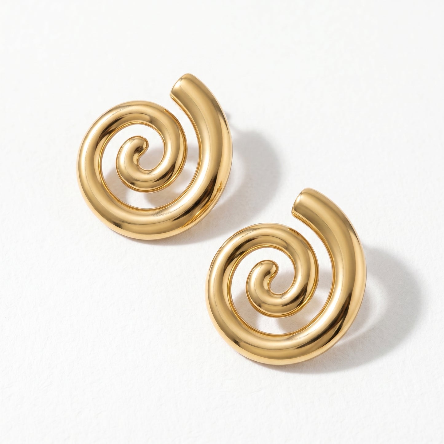 Stainless Steel Maori Koru Earrings, Hypoallergenic No Fade Tribal Studs for Women