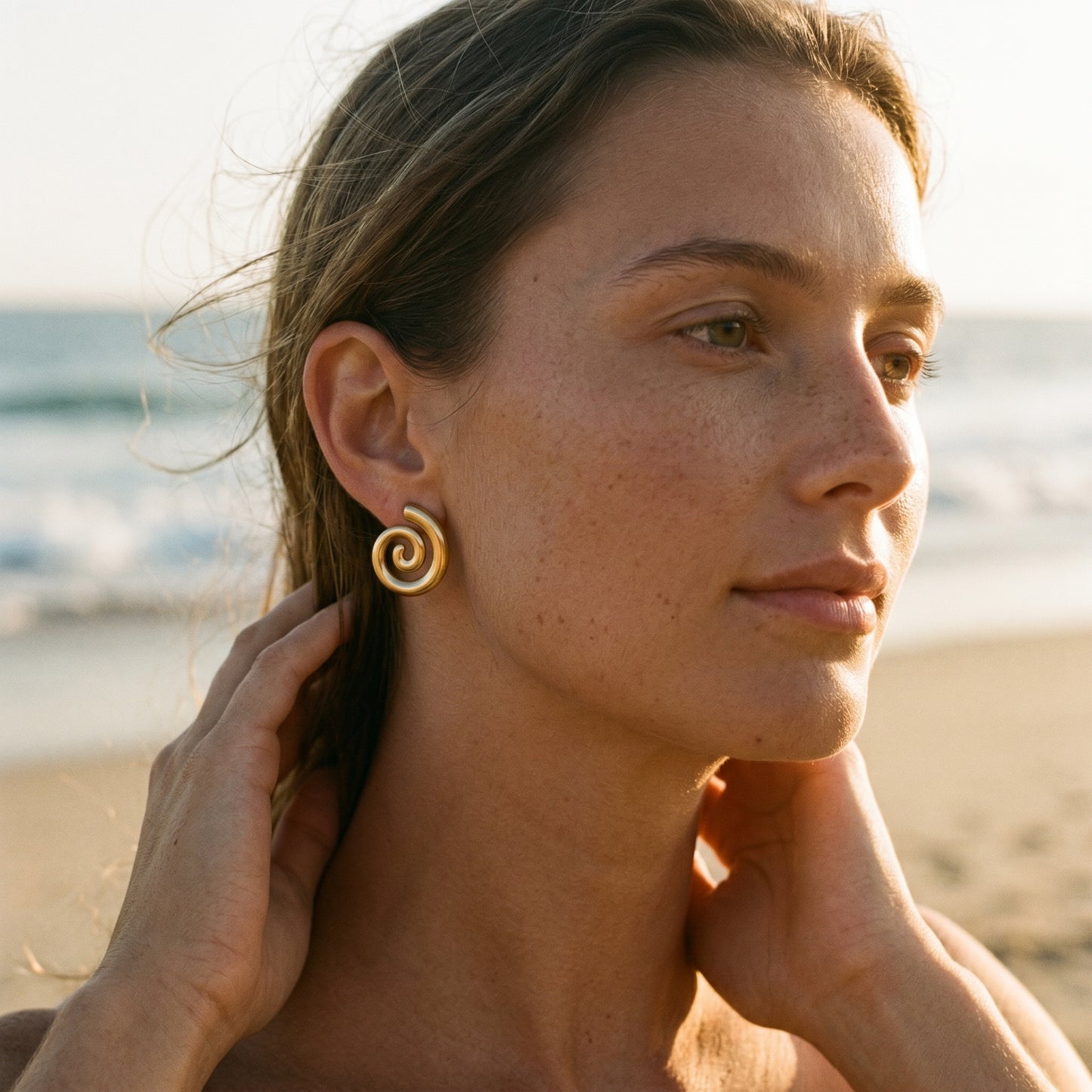 Stainless Steel Maori Koru Earrings, Hypoallergenic No Fade Tribal Studs for Women