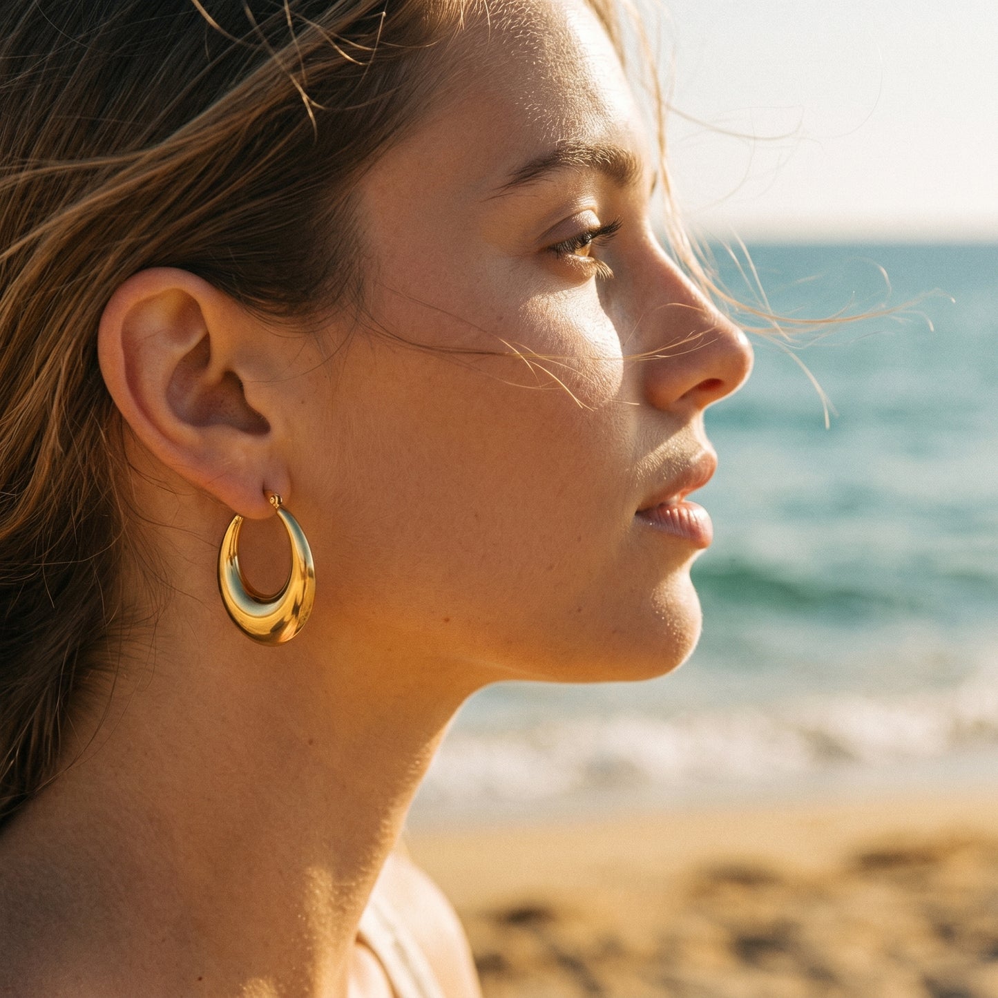 Wholesale Bulk Oval Hoop Earrings, Stainless Steel Hypoallergenic Chunky Statement Hoops