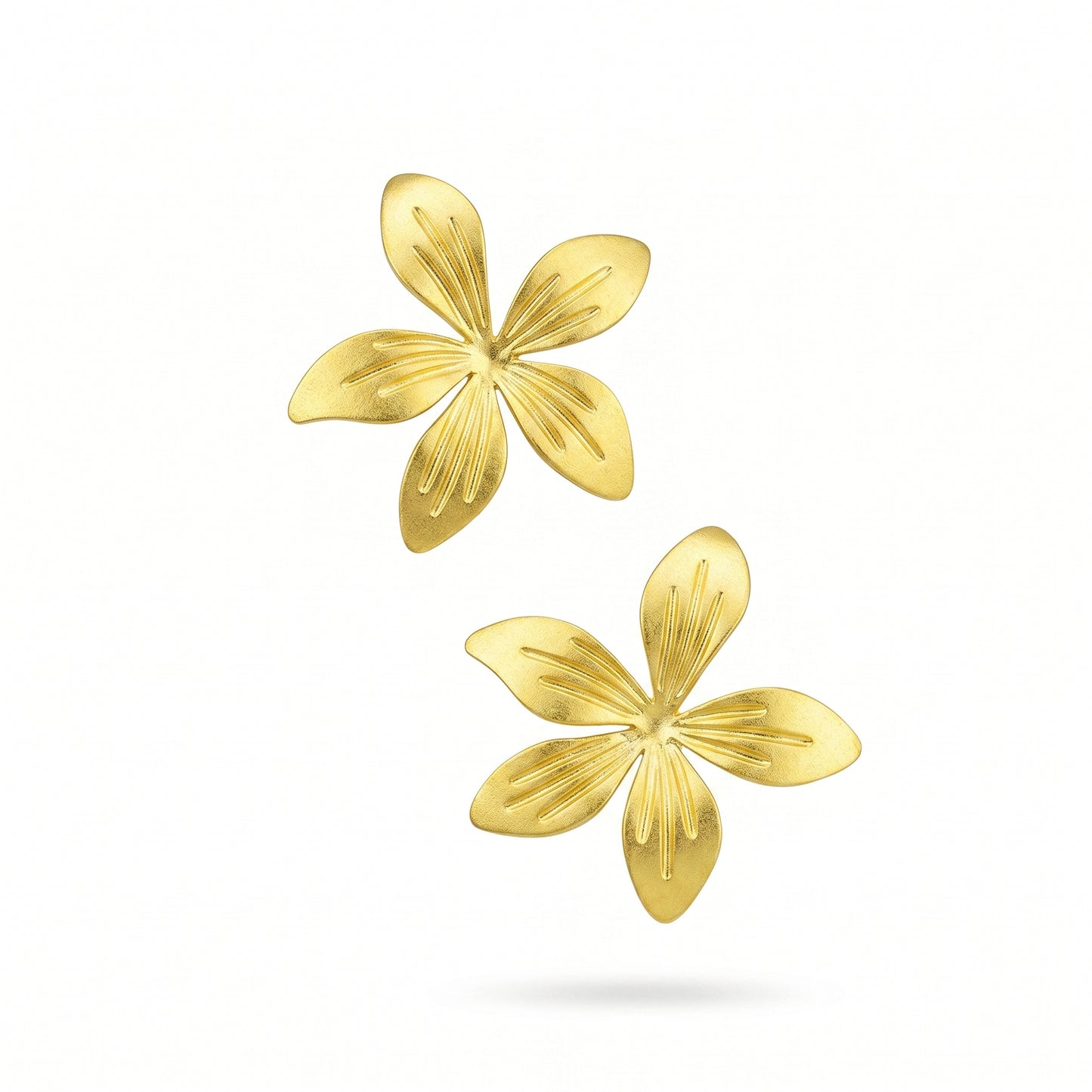 Tropical Bloom Jewelry Set – Gold Flower Necklace Earrings & Ring for Sun-Kissed Elegance