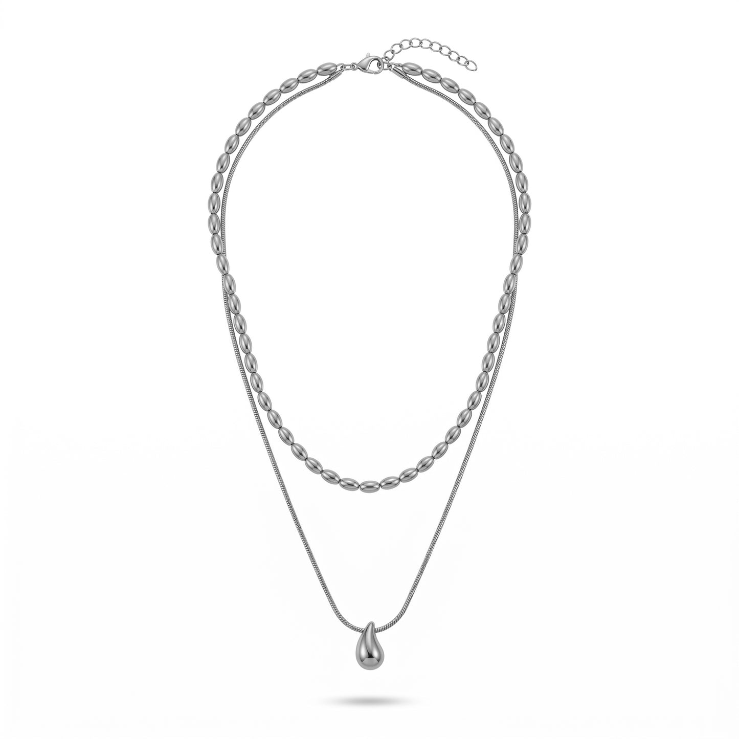 Golden Tide Layered Necklace – Minimalist Double Chain Pendant for Effortless Coastal Luxury