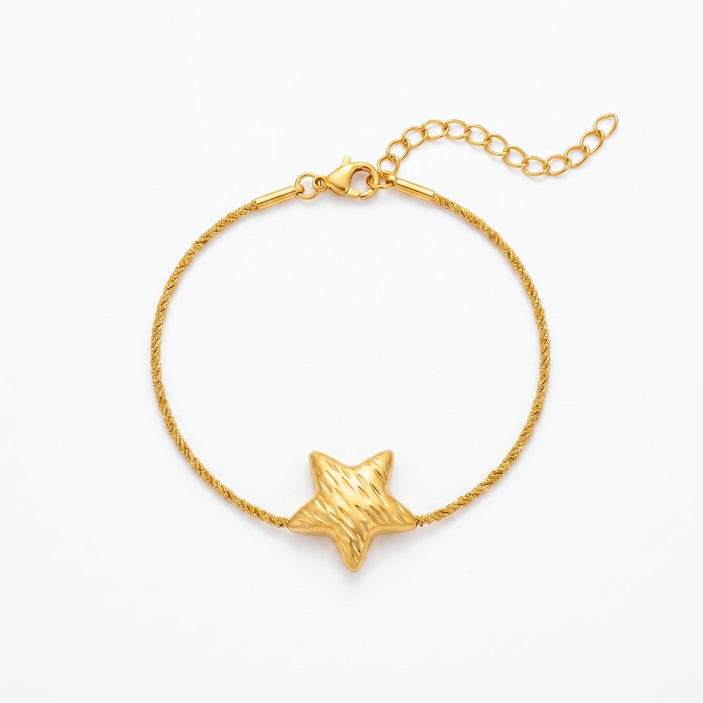 Golden Star Jewelry Set – Minimalist Necklace Bracelet & Stud Earrings for Coastal Chic Styling