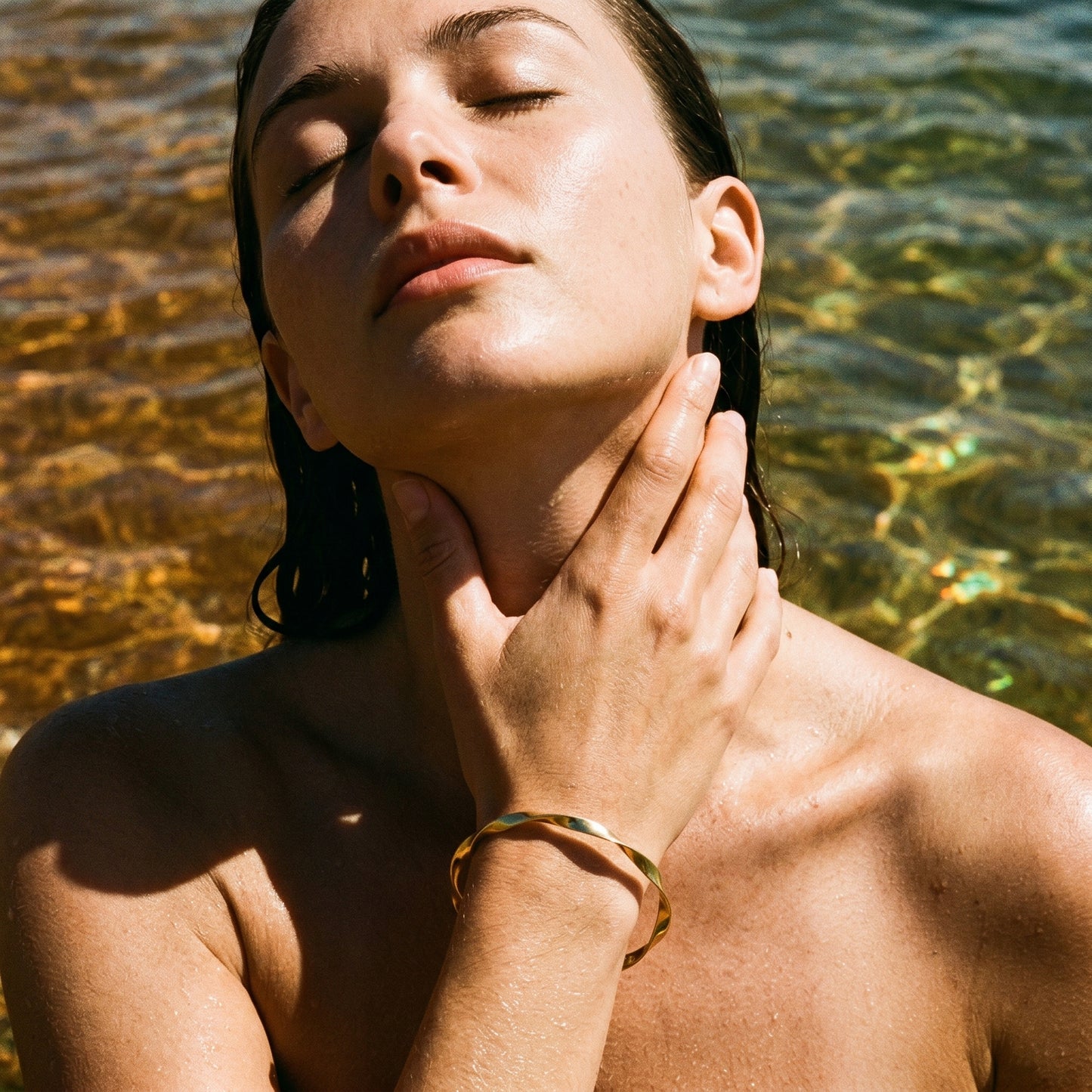 Gold Plated Mobius Twist Open Cuff Bracelet for Women, Tarnish Resistant