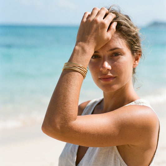 Stacked Layered Cuff Bracelet, Minimalist Statement Jewelry for Daily Wear